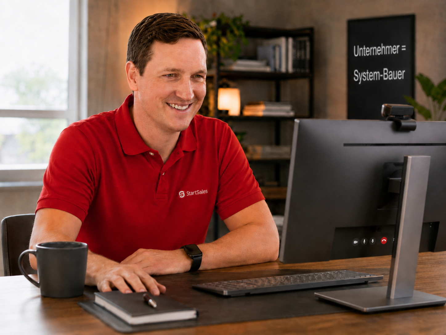 Chris Eberl im 1:1 Sales-Engineering-Gespräch im Büro.
